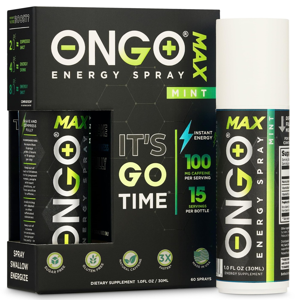 Ongo Energy - Natural kofeiini (1500mg) Instant Energy Oral Spray 