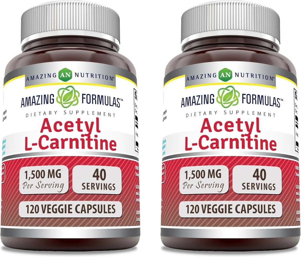 Amazing Formula Asetyl L-Carnitine 1500 Mg per Tarjoilu kasviskapselit täydennysosat Ei-GMO ... Gluteeniton...