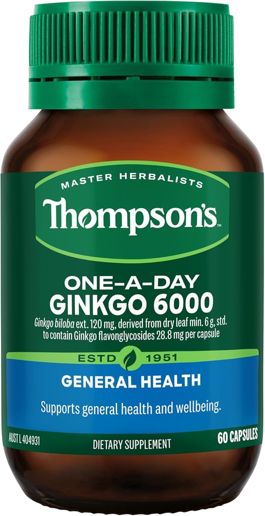 Thompson's One-A-Day Ginkgo 6000mg 60 kapselia