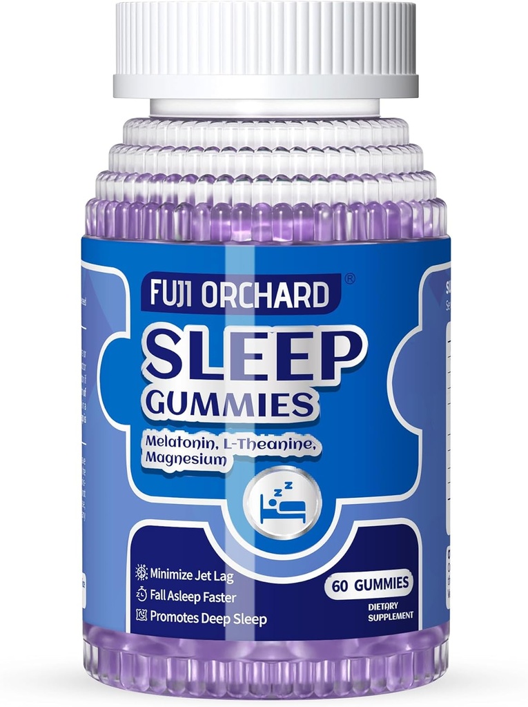 Uniuni Gummies, luonnollinen uni Gamies aikuisille magnesium & L-Theanine, vahvuus Melatoniini Gumies uniapu aikuisille, 60