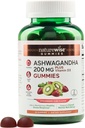 NatureWise Ashwagandha Gummies - Strawberry Kiwi - KSM-66 med vitamin D3 - Calming Mood Support - Vegetarian - Non-GMO, Gelatin och Gluten Free - 90 Count[45-Day Supply]