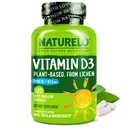 NATURALO D- 2500 IU - Kasvi Perustuu jäkälä - Natural D3 Supplement for Immunology, Bone Support, Joint Health - Vegan - ei-GMO - Gluteeniton - 120 kapselia