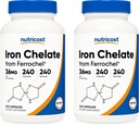 Nutricost Chelated Iron, som Ferrochel, 36mg, 240 kapslar (2 flaskor)