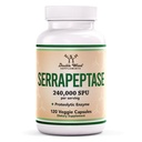 Serrafeptaasi 240,000 SPU Max Potenssi (120 kasviskapselia) Proteolyyttinen Enzyme Sinus-, hengitys- ja nivelterveydelle (ei-gammageeninen, gluteeniton, kasvisturvallinen)