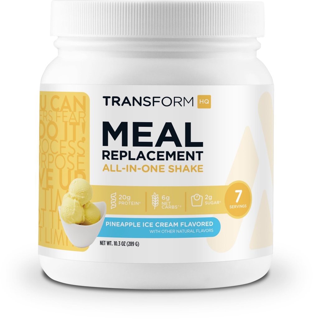 TransformHQ Ateriankorvike Shake Powder 7 Tarjoukset (Pineapple Ice Cream Flavored) - Gluteeniton, ei-GMO