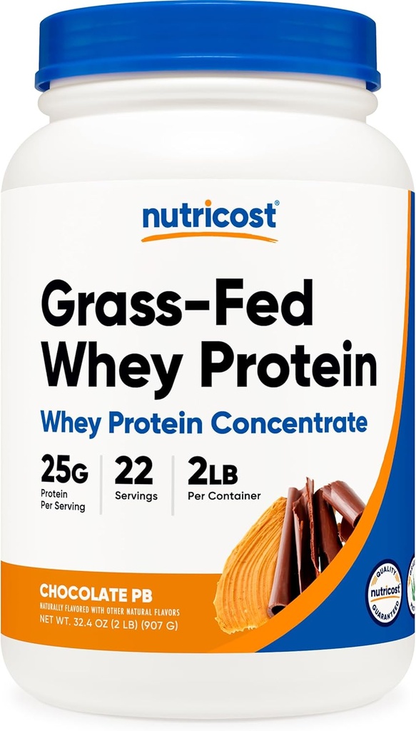 Nutricost Grass-Fed Whey Protein konsentraatti (Chocolate Peanut Butter) 2LBS - Post Workout Powder täydennysosa, ei-GMO