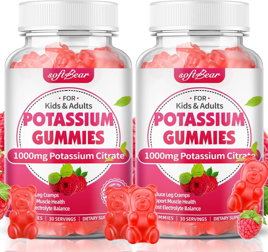 softbear Kalium Citrate 1000 mg Gummies ... Korkea Imeytyminen Kalium Gummies lihasten tuki & Electrolyte Balance...