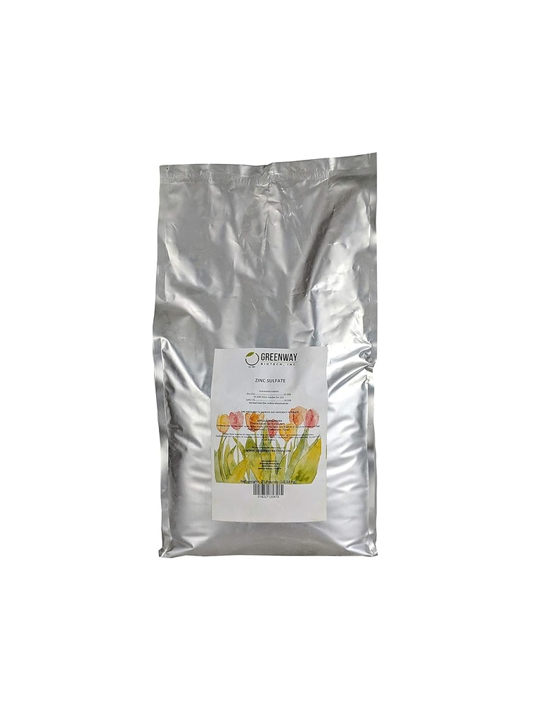 Greenway Biotech, Inc. Sinkkisulfaattijauhe 35,5% Monohydraatti Plus 16,5% Rikki - 25 kiloa