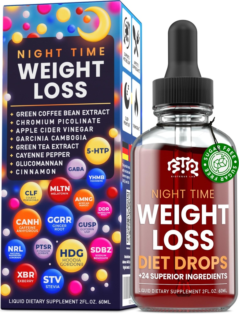Night Time Painonlasku Ruokavalion pudotukset - ruokahalu ohjaus, rasvanpolttaja, aineenvaihdunta Booster - Apple Siiderin viinietikka - Kaneli - Cayenne Pepper