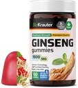 BIO KRAUTER Panax Ginseng Gummies - 1500 mg Vahvuus - 60 Count - Pureskeltava Red Ginseng Supplement - Immuunituki Gummies - Vegaani, Pektiinipohjainen, ei-GMO