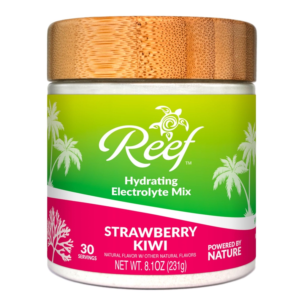 Hydrating Electrolyte Powder - Hydration with Nature... Elektrolyytit + Real Fruit - Mansikka Kiivit, Ei lisättyä sokeria, 5 Key Electrolyyttejä + Vitamiinit, Trace Minerals, ei GMO:ita, 30 tarjoilua