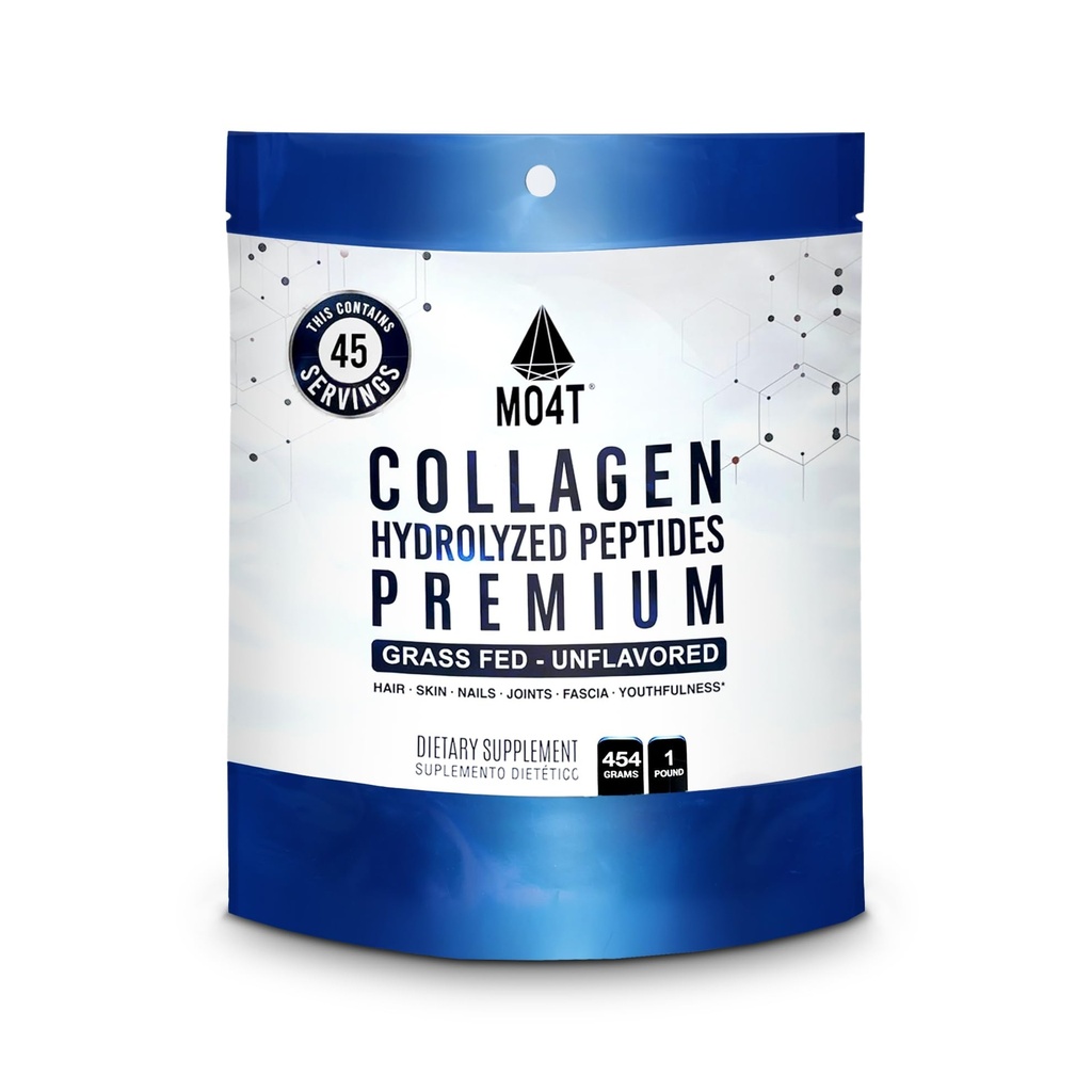MO4T Collagen Peptides- Collagen Powder- Hydrolysed Collagen- Grass syötetty - Colageno Hidroelizado - Ei maustettu kollageeni (1 punta)
