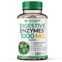 Terveellinen hyvinvointi Dgestive Enzymes 1000MG Plus Prebiootit & Probiootit lisäravinteet, 180 kapselia, Organic Plant-Based Vegan Formula for Digestion & Laktoosi Amylase & Bromelain 3-6 kuukautta