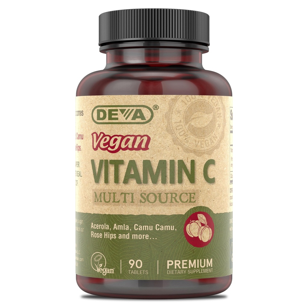 DEVA Vegaani vitamiinit - Vegaani ruoka perustuu Premium C - monilähde - ei-GMO - 90 tablettia
