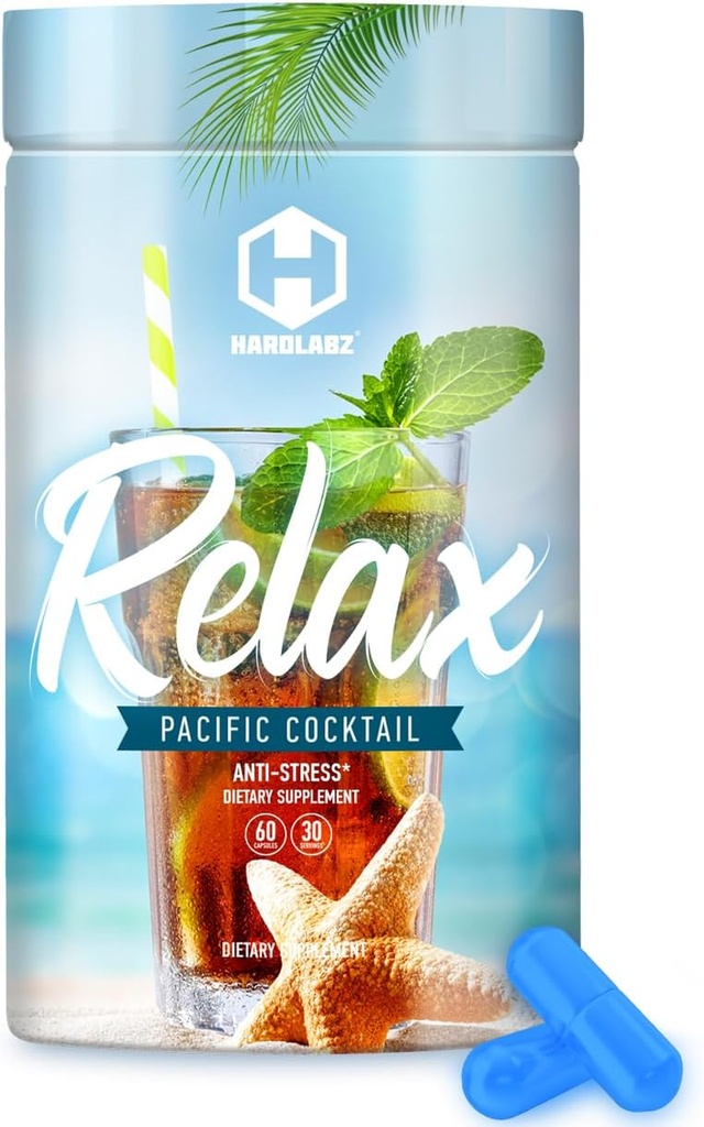 HARDLABZ Rentoudu - Kaikki luonnolliset stressin lievitys, unituki, mielialanparannus Herbal täydentää Ivan Tea, Valerian, Ginseng, Lavender, Lemon Balm, Motherwort, 60 kapselia