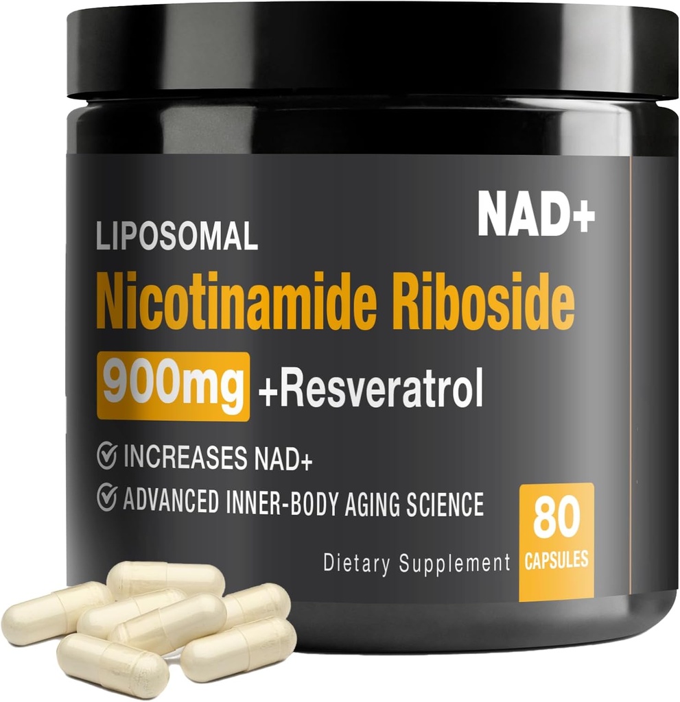 NAD + Supplement - NAD + Booster för vuxna 900mg med Nicotinamide Riboside (NR) och Resveratrol Quercetin USA-063-0911XL-141NAD