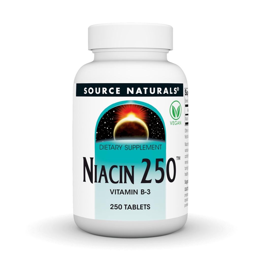 Källa Naturals Niacin 250n vitamin B-3-250 Tabletter
