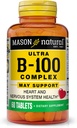MASON NATURAL Ultra B-100 Complex - Terve sydän ja hermosto, parantaa immuunitoiminnan ja energian aineenvaihduntaa, 60 tablettia