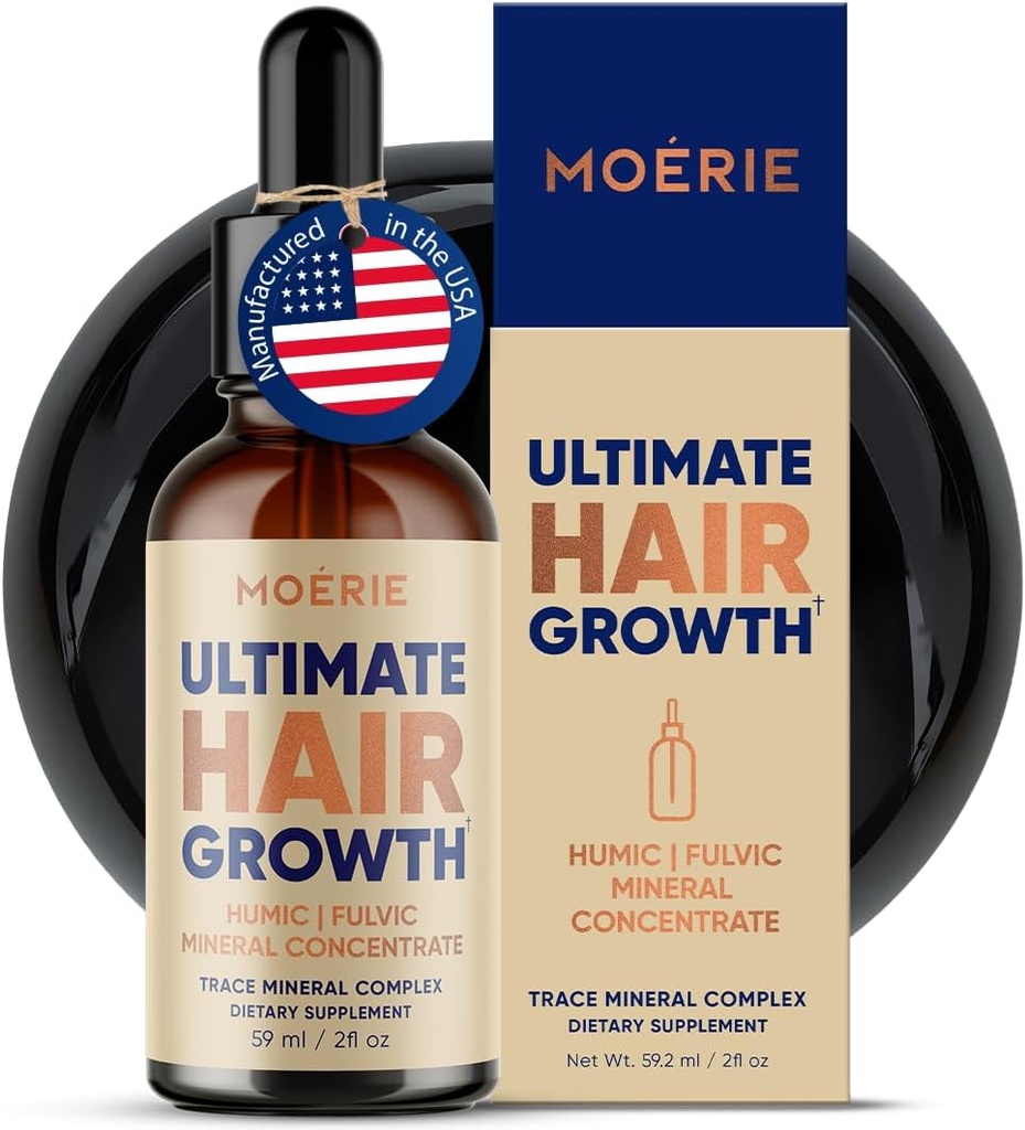 Moerie Fulvic Acid & Humic Acid Trace Mineral Drops - 77 Trace Minerals, 18 Aminosyror, 5 Vitaminer - Fulvic Humic Mineral Blend - Liquid Minerals Supplements - 2fl oz