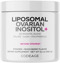 Codeage Liposomal Ovarian Inositol Powder - Myo-Inositol & D-Chiro-Inositol 40:1 Blend, Folate 5-MTHF, CoQ10, Pomegranate & Wild Blueberry - 2-månaders leverans - Mixed Berry Flavor - Non-GMO, 60 Servings