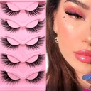 Fox Eye Lashes Viisaat silmäripsit 19mm Pitkät silmät Angel Wing Lashes Faux Mink False Silmäripsien Natural Look 5 Parit pack(XF06)
