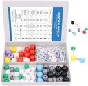Swpeet 92 Pcs Chemistry Molecular Model Student and Teacher Set, Molecular Model Set för oorganisk och organisk kemi - 52 Atoms & 37 Bonds & 3 Orbitals