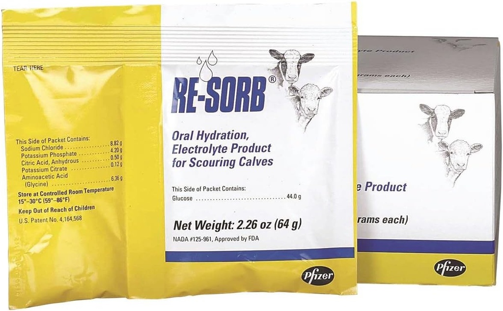 PFIZER ELÄINTEN TERVEYS 8142 Resorb Elektrolyyttipakkaus, 64g
