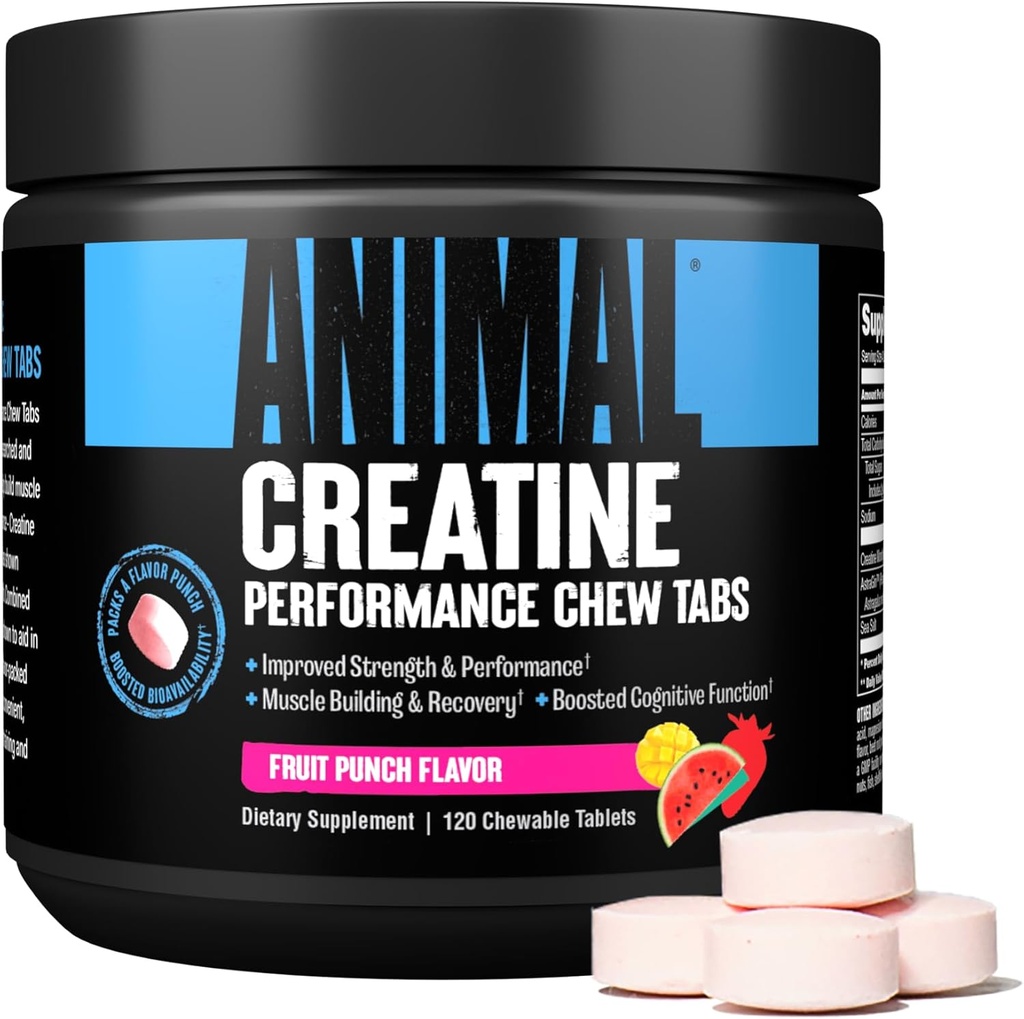 Djur Omega Omega 3 & 6 Tillägg med 30 Day Pack Creatine Chews Tablets Fruit Punch