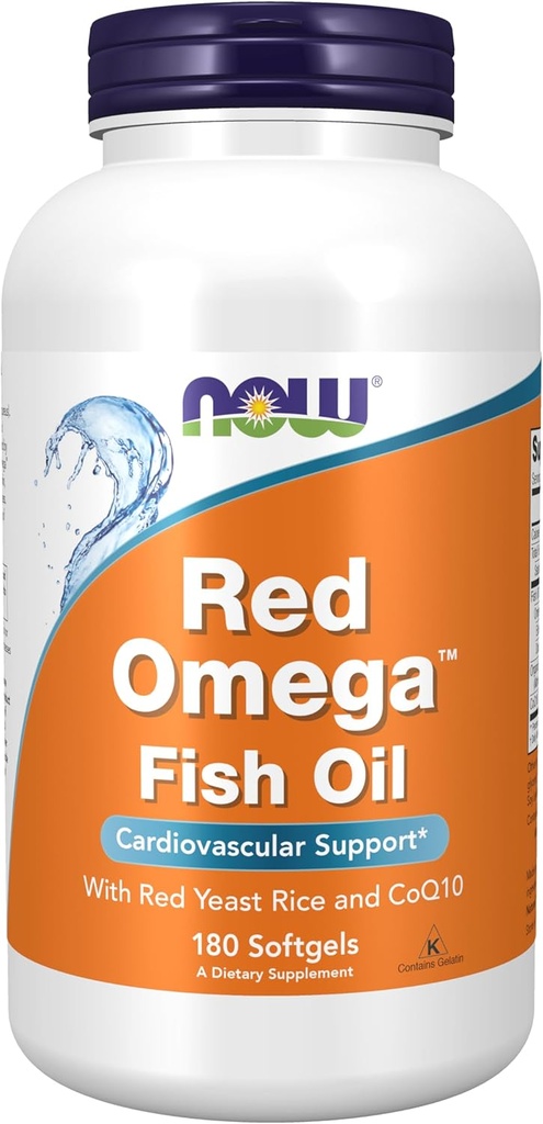 NOW Foods Supplements, Red OmegaTM med CoQ10 30 mg och Omega-3 Fish Oil, Cardiovascular Support*, 180 Softgels