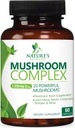 Mushroom Brain Supplement 1330 mg - 10 i 1 High Strength Mushroom Complex med Lions Mane, Turkiet Tail, Reishi, Cordyceps, Chaga & Brain Nootropic Complex för Memory & Focus Support - 60 kapslar