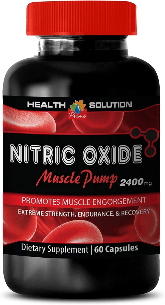 Lihaspumppu ennen harjoittelua - Typpioksidi 2400 mg Lihaspumppu, Extreme Strength - Typpioksidi täydentää Natural, Typpioksidi pillereitä miehille, Typpioksidi Booster miesten, Typpioksidi, 1B 60 kapselia