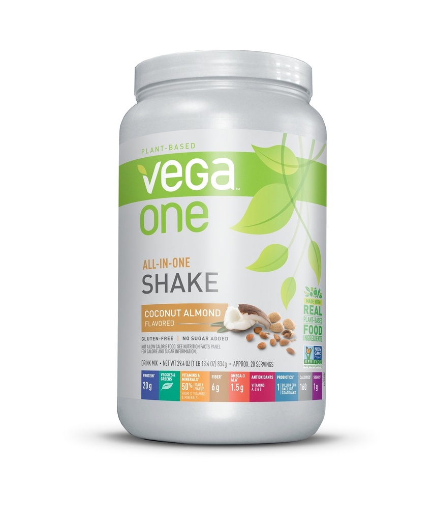 Vega One All-In-One Nutrition Shake Coconut Almond (20 annosta) - Kasvipohjainen vegaaninen proteiinijauhe, ei meijeri, gluteeniton, ei GMO, 29.4 Ounce (Pakkaus 1)