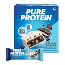 Puhdasta proteiinipatukoita, runsaasti proteiinia, ravitsevia välipaloja energian, vähäsokerin, gluteeniton, Evästeet ja Cream, 1.76oz, 12 pakkaus