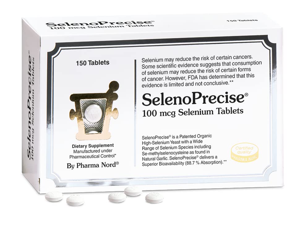 Pharma Nord Selenium 100 mcg | SelenoPrecise | Thyroid Support, Immune System, Antioxidant Protection & Heart Health | Garanterad 88,7% Absorption | 150 tabletter