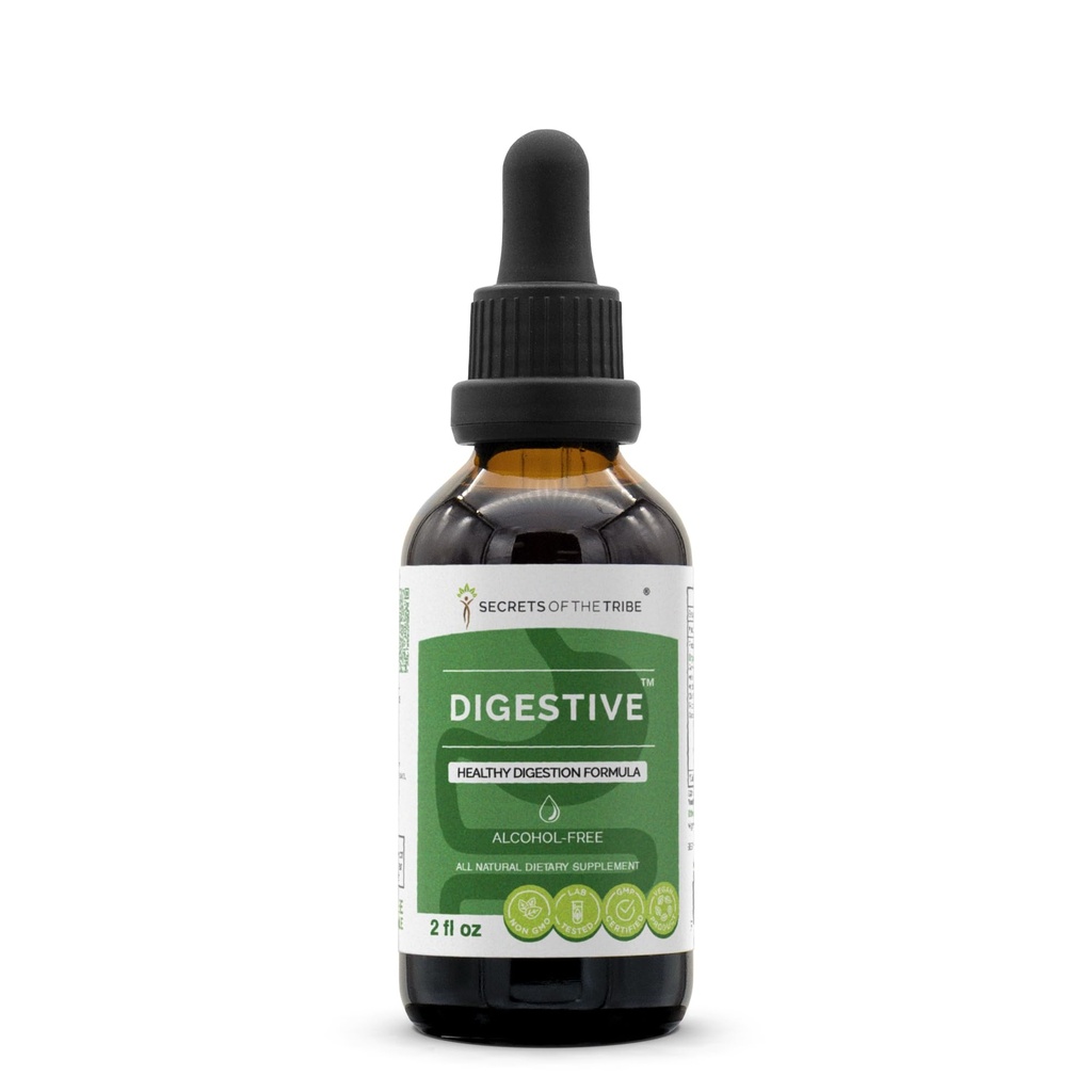 Secrets of the Tribe - Ruoansulatuskanavan, Terve Dgestion Formula, kasviperäisten täydentää Blend Drops Alkoholiton nesteuute (2 fl oz)