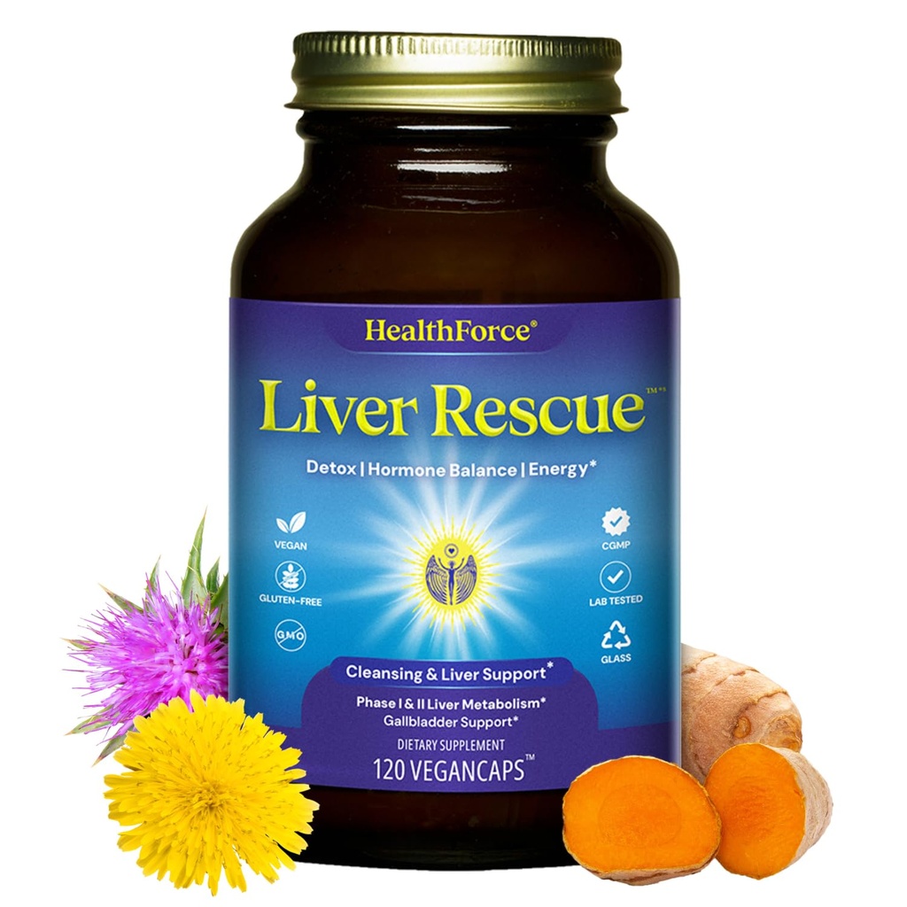 HealthForce Superfoods Maksan pelastus - luonnollinen maksan puhdistus - maito Thistle & Voikukka juuri - Gluteeniton & Vegan - 120 kapselia