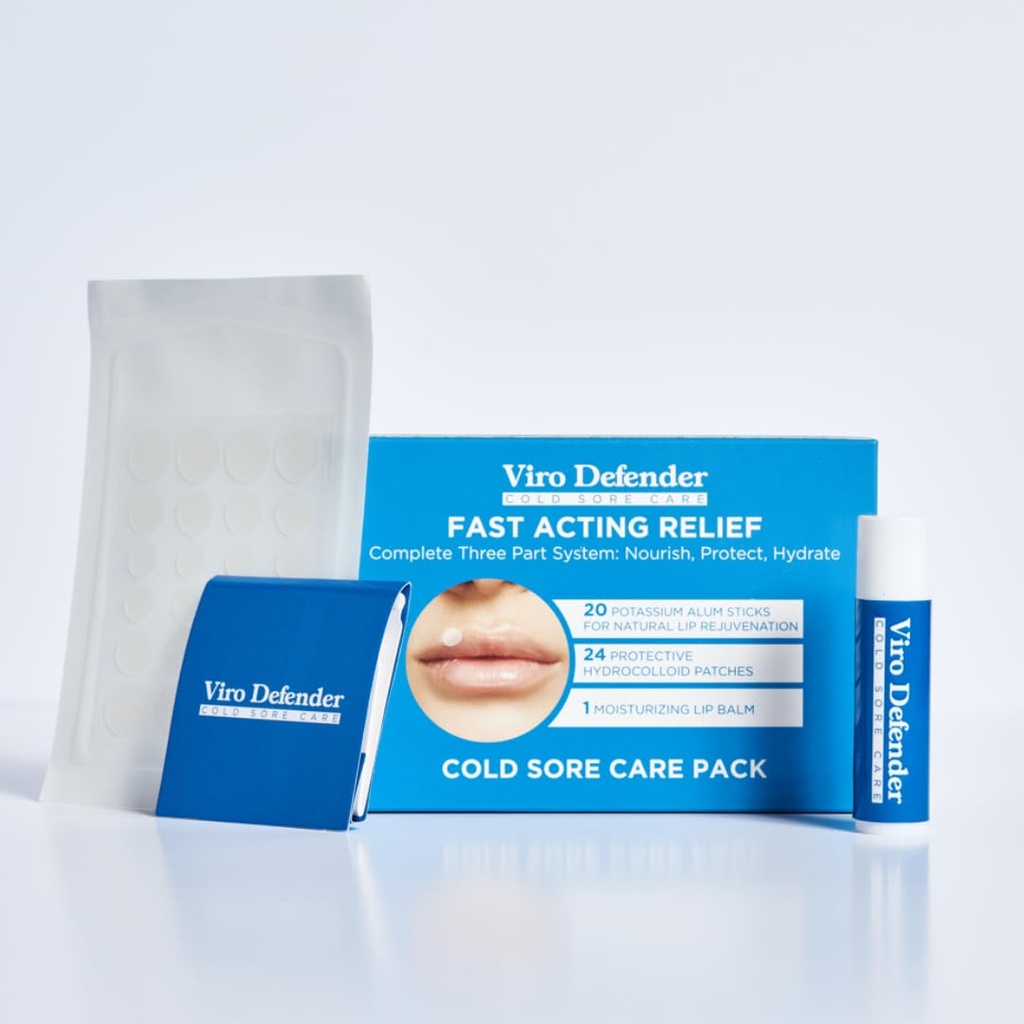 Hydrocolloid & Alum Stone Sore Care -pakkaus on ensimmäinen kolmiosainen vallankumouksellinen hoito, jossa yhdistyvät hydrokolloidiset paikat, alumbikivi ja huulirasva rauhoittamaan kylmää sootaa