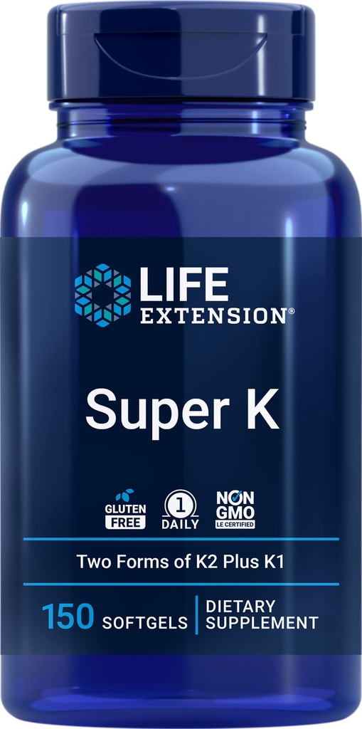 Life Extension Super K, 150 Softgeliä, K1- ja K2-vitamiinia - MK4 & MK7