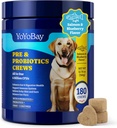 Probiotika för hundar - Dog Probiotics for Gut, Immune & Skin Health - 6 miljarder CFUs, 180 Soft Chews, Salmon & Blueberry Flavor - med Prebiotics & Digestive Enzymes