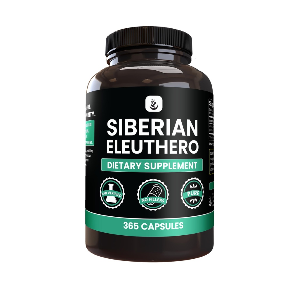 PURE ORIGINAL INGREDIENTS Siberian Eleuthero, Always Pure, No Additives or Fillers, Lab Verified (365 greve av 1)