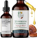 Mushroom Champion Tincture - Metabolinen tuki, Immuuni tuki, hengitysteiden tuki, Adaptogen Blend, Tonic Formula, Reishi, Maitake, Herbal Supplement - 2 Fl Oz