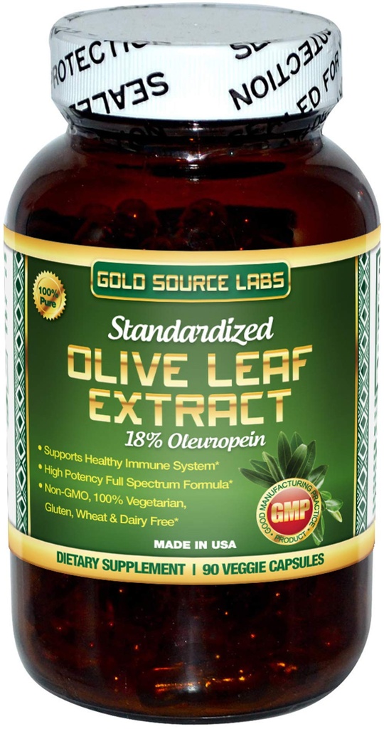 Organic Olive Leaf Extract Capsules - Pure Organic Olive Leaf Plus Standarded Oleuropein Extract, 90 Kasvisruokaa Caps, 400 mg Maximum Strength Complex for Immuun Health