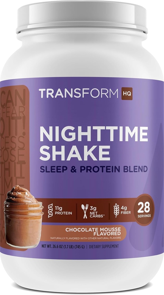 TransformHQ Nighttime Shake, Sleep + Protein Blend, 28 Tarjoilut, Chocolate Mousse Flavor