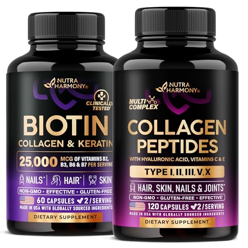 NUTRAHARMONY Biotiini, Keratin & Collagen- kapselit