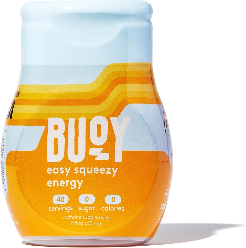 Buoy Energy Electrolyte Drops | 40 portioner | Koffein från Green Tea Extract + L-Theanine | Jitter-Free Focus | Bra för Tea, Shakes, Juice, & Beer | Din dagliga Hydration & Energy Supplement