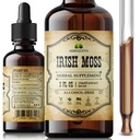 Irländska Sea Moss Raw Organic Drops - Natural Irish Sea Moss Extract för Thyroid Support, Digestion & Energy - Liquid Dietary Supplement - Vegan, Non-GMO - 2oz Bottle
