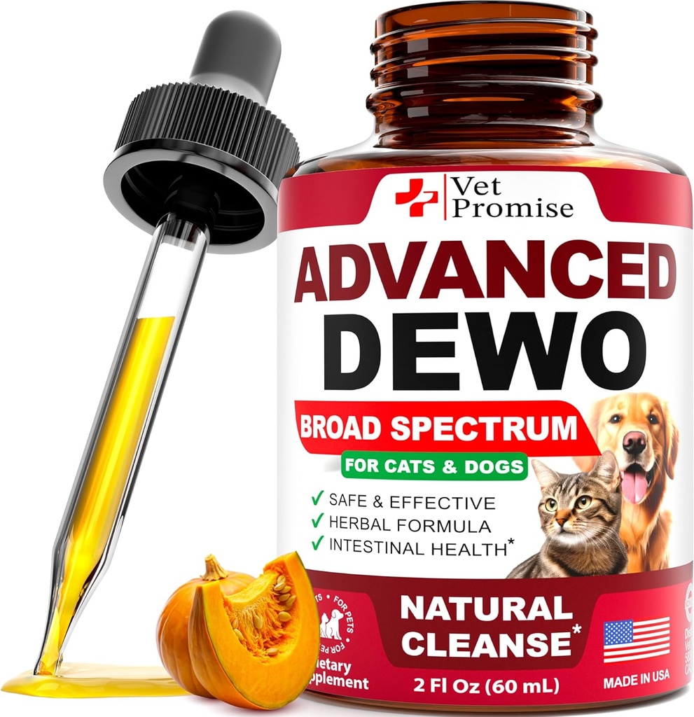 Natural Cat & Dog Intestinal Defense - Herbal Broad Spectrum Cleanser - hjälper till att ta bort parasiter och gifter - Liquid Medication Supplement för valpar och kattungar - UTI Support - Made in USA