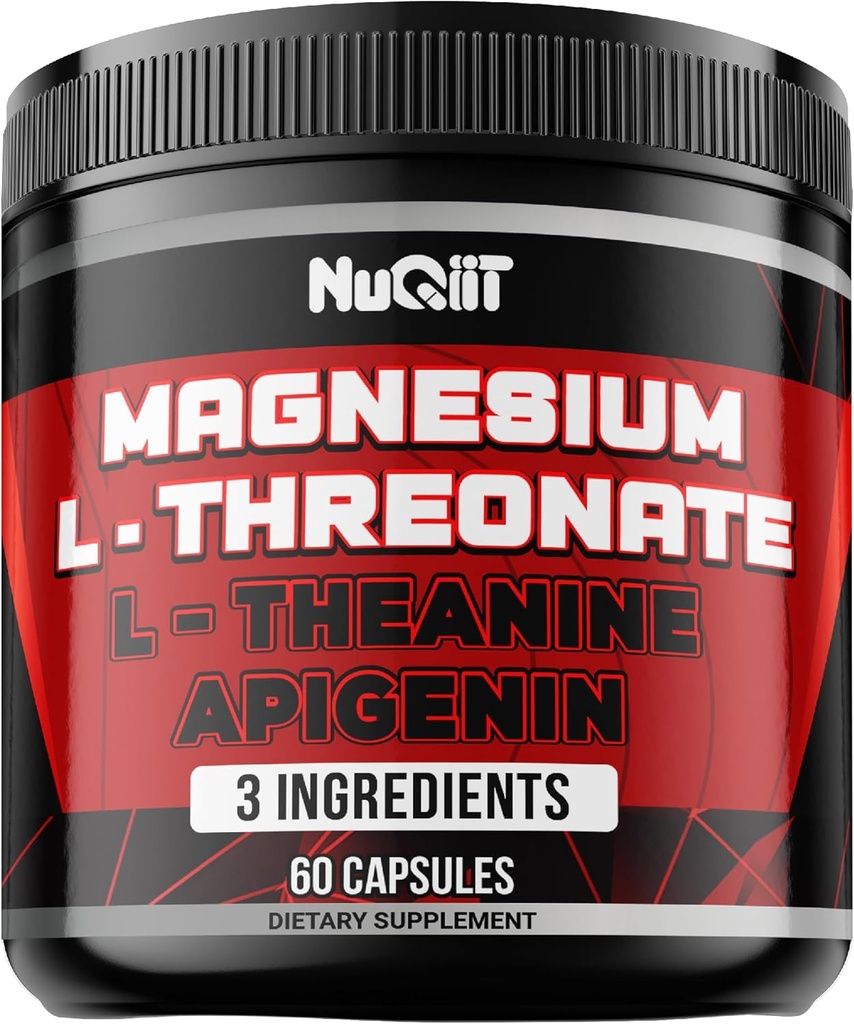 Magnesium L-treonaatti, L-Theaniini, Apigeniinin täydennysosa - 60 kapselia - Vaikuttava hyöty keskittymisestä, miellyttävä mieli & aivojen terveys - 10% Elementaali Magnesium