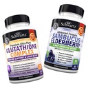 Glutatione Complex maito ohdake uute, C-vitamiini & Quercetin + Sambucus Elderberry kapselit sinkki & C-vitamiini - luonnollinen antioksidantti Formula - edistää maksan ja immuuni tukea