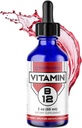 FWS Liquid B12 Drops B12-vitamiinin täydentää 5000 mikrog sublingual Metyylikobalamiini Organic ei-GMO Vegaani suuri imeytyminen Metyyli B12 Säädettävä Annostus tukee lisääntynyttä energiantuotantoa